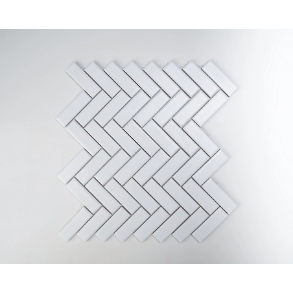 1X3 WHITE HERRINGBONE MATTE PORCELAIN MOSAIC - porcelain tile